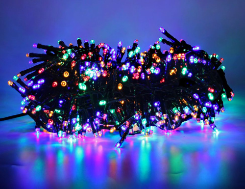 Электрогирлянда на ель 185 см, "Свет на елку -" Luka Snake, 550 LED-огней, контроллер, зеленый PVC провод, 11,3+3 м, уличная, Edelman, Luca