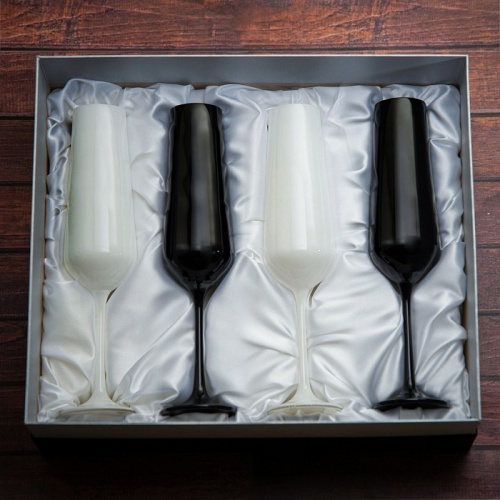 Набор из 4 бокалов для шампанского "Sandra-6" в подарочной коробке фото 2