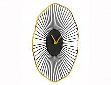Настенные часы "Йоко", металлические, чёрные с золотым, 35 см, батарейка, Boltze