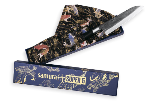 Нож Samura сантоку Super 5, 18,2 см, VG-10 5 слоев, микарта фото 2