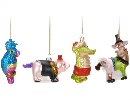 Ёлочная игрушка "Зверьё моё - свинья", стекло, 10 см,, Koopman International