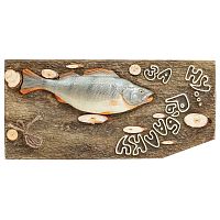 Декоративное панно на стену Окунь / За рыбалку (подарок рыбаку, сувенир)
