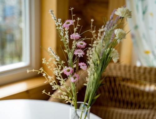 Искусственные полевые цветы "Сиреневая нежность", декоративная ветка, полиэстер, 60 см, Kaemingk фото 5