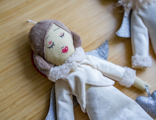 Кукла на ёлку МОДНЫЙ АНГЕЛ с сердечком, текстиль, 40 см, Due Esse Christmas фото 5