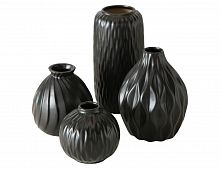 Набор керамических ваз "Залина", чёрный, 4 шт, Boltze