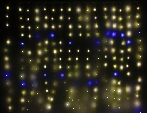 Световой занавес "Роса" мерцающий, статичных и мигающих мини LED-огней (20% флеш), SNOWHOUSE фото 2