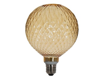 Декоративный плафон-лампа "Мирра" с рифлением, золотистая, 12.5 см, цоколь Е27, Edelman