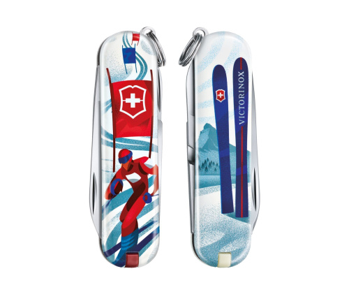 Нож-брелок Victorinox Classic LE 2020, 58 мм, 7 функций, "Ski Race"