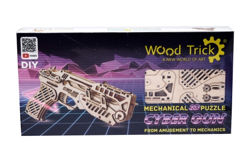 Сборная модель из дерева Wood Trick Кибер Пистолет с мишенями фото 3