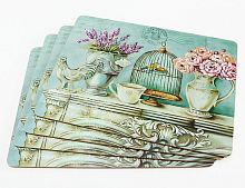 Подставки под горячее FLOWERS OF PROVENCE на пробковой основе, 40х30 см (4 шт.), Boltze