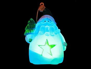 "Санта клаус" со звездой, светящийся, на подвеске, 6х10 см, SNOWHOUSE