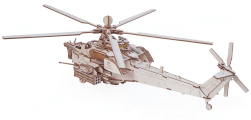 Конструктор 3D деревянный Lemmo Вертолет Ночной охотник фото 5