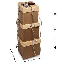 WG-21-A Набор коробок из 3шт «Куб» цв.коричн./беж.