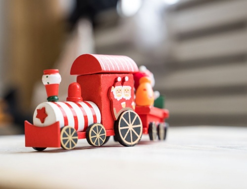 Новогодняя фигурка "Поезд из игрушечной страны", дерево, красный, 43 см, Breitner фото 2