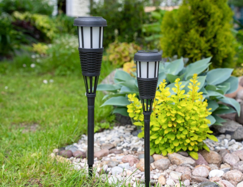 Садовый фонарь на солнечной батарее Solar НИИГАТА, 12 желтых мини LED-огней, чёрный, 51 см, Koopman International фото 7