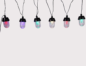 Гирлянда-проектор "Танец снежинок", 6 разноцветных LED-ламп, 2.5+5 м, уличная, Peha Magic