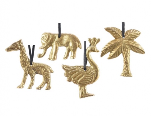 Ёлочное украшение "Золотой жираф", золотой, металл, 8х8 см, Kaemingk фото 2