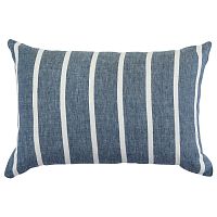 Чехол на подушку декоративный в полоску темно-синего цвета из коллекции essential