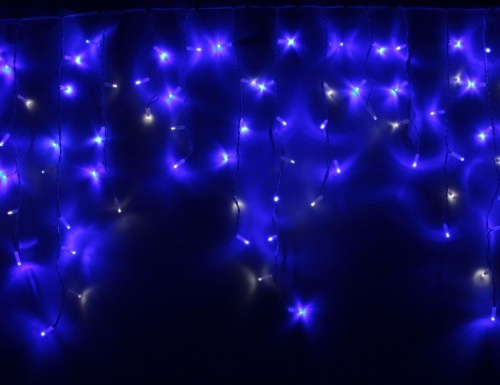 Светодиодная гирлянда "Бахрома" ICICLE RUBI МЕРЦАЮЩАЯ, 208 белых LED-огней, 4х0.8+1.5 м, коннектор, белый провод резина+PVC, уличная, SNOWHOUSE фото 3