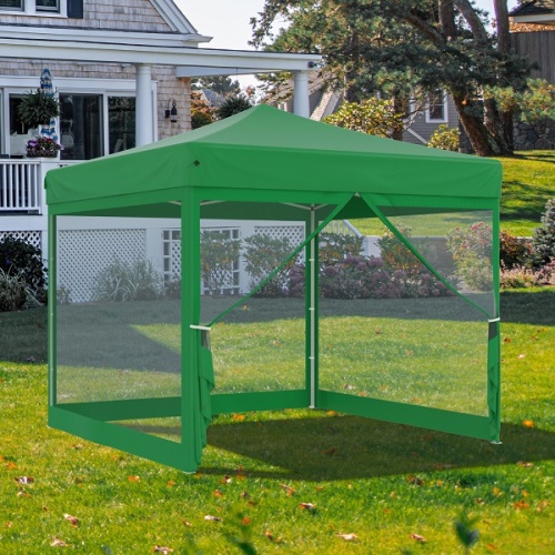 Тент-шатер быстросборный Helex 4351 3x3х3м полиэстер зеленый фото 6