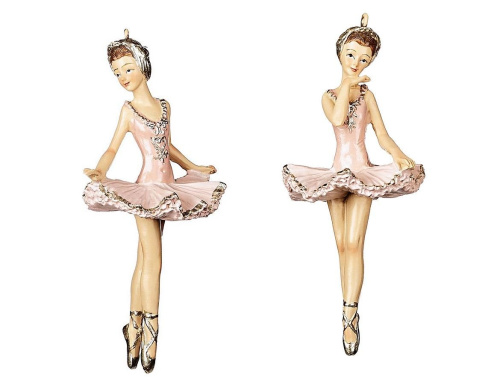 Елочная игрушка  БАЛЕРИНА РОЗЗИ с поднятой рукой, полистоун, 11 см, подвеска, Goodwill фото 2