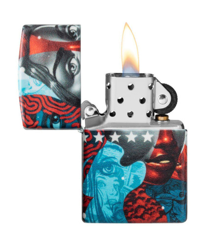 Зажигалка Zippo Tristan Eaton, покрытие White Matte, латунь/сталь, разноцветная, матовая фото 4