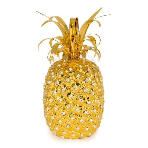 EMOZIONI Сувенир ананас D16хН30 см, керамика, цвет и декор золото, swarovski фото 2