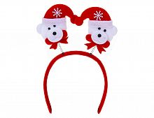 Новогодний карнавальный ободок "Полярные мишки", красно-белый, 25 см, Koopman International