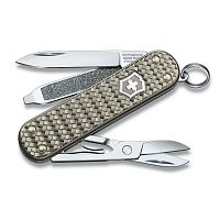 Нож-брелок Victorinox Classic SD Precious Alox, 58 мм, 5 функций, "Infinite Grey" (подар. упаковка)