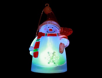 "Снеговичок", светящийся, на подвеске, 6х10 см, SNOWHOUSE