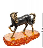 AM-1797 Фигурка "Лошадь Гроза" (латунь, янтарь)