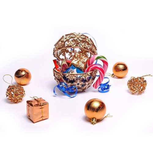 Новогоднее украшение, елочный шар, деревянный конструктор Wood Trick Рождественский Шар фото 4