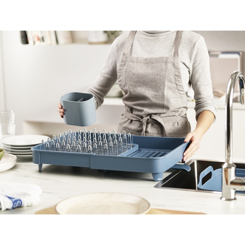 Сушилка для посуды раздвижная extend, синяя фото 7