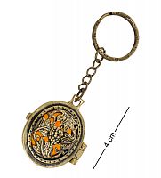 AM-1611 Брелок "Медальон Лоза" (латунь, янтарь)