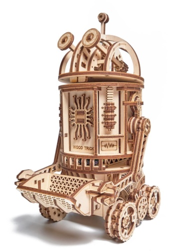 Электронная деревянная сборная модель Wood Trick Космический робот Уборщик (с двигателем) фото 4