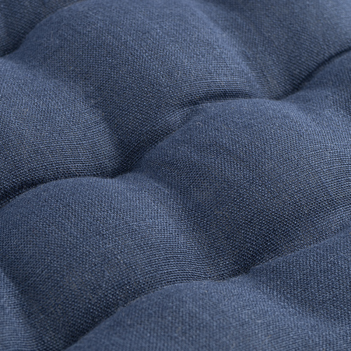 Подушка на стул из стираного льна синего цвета из коллекции essential, 40х40x4 см фото 4