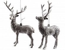 Ёлочное украшение "Лесной олень", чернёное серебро, 14 см, в ассортименте, KAEMINGK