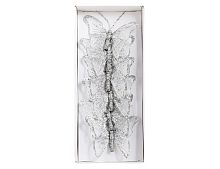 Набор декоративных бабочек ГРЕТА ОТО, органза, серебряный, 9 см, 6 шт., Edelman