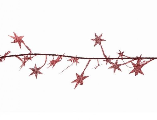 Мишура "Мерцающие звёздочки" на проволочной основе, красная, 6х270 см, Kaemingk