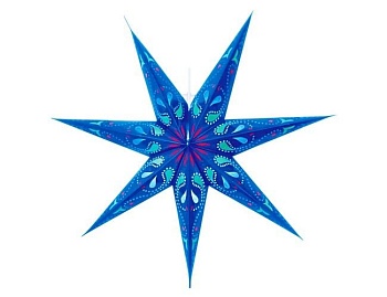 Подвесная звезда-плафон СИРИ (голубая), 70 см, белый кабель, цоколь Е14, STAR trading