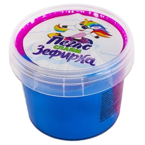 Слайм, игрушка антистресс Зефирка, 2 цвета синий и ежевика, 100 гр (смешивается, не липнет к рукам)
