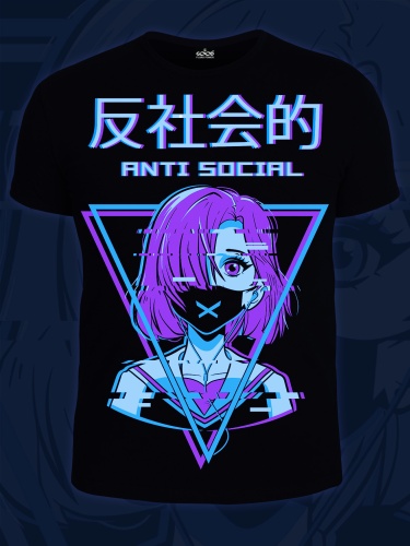 Мужская футболка"Antisocial Аниме" фото 2