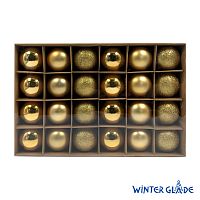 Набор ёлочных шаров Winter Glade, пластик, 6 см, 24 шт