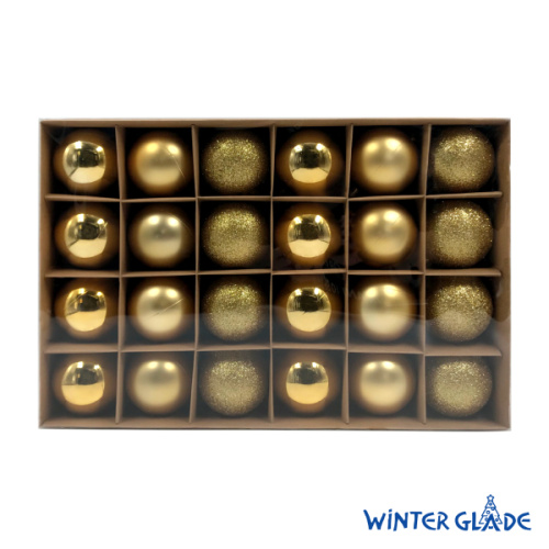 Набор ёлочных шаров Winter Glade, пластик, 6 см, 24 шт