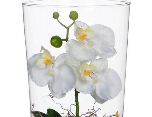 Искусственная орхидея ФАЛЕНОПСИС в конической вазе, 30 см, Edelman, Mica фото 2
