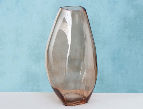 Стеклянная ваза "Адиан", прозрачная светло-коричневая, 32 см, Boltze фото 2