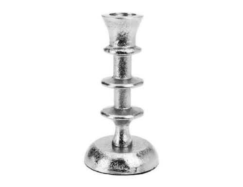 Канделябр БРУТАЛЕ ТРЭО (медиум) под 1 свечу, никелированный алюминий, серебряный, 13 см, Koopman International
