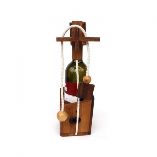 Головоломка на бутылку "Wine Bottle" (Thai wood) фото 2