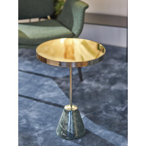 Столик кофейный kaya, D40,8 см, золотистый/зеленый фото 5