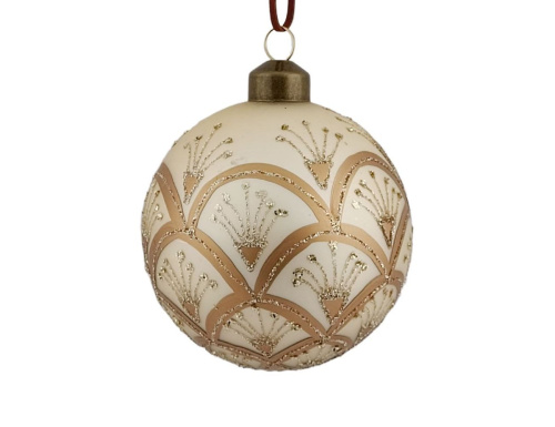 Набор ёлочных шаров АРТИФИС, стекло, кремовый, 8 см, 12 шт., Due Esse Christmas